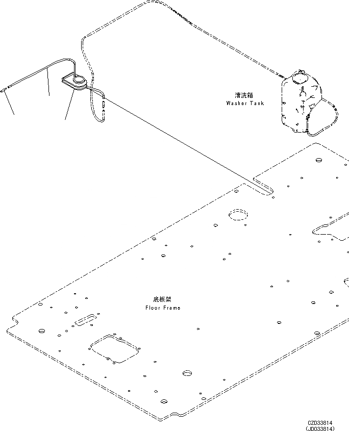 Схема запчастей Komatsu PC650LC-8E0 - КАБИНА (ПОЛ, ОМЫВАТЕЛЬ СТЕКЛА ШЛАНГИ) K [КАБИНА ОПЕРАТОРА И СИСТЕМА УПРАВЛЕНИЯ]