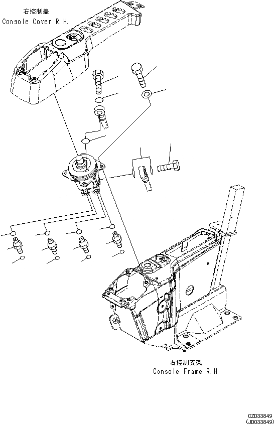 Схема запчастей Komatsu PC650LC-8E0 - КАБИНА (ПОЛ, КЛАПАН, ПРАВ.) K [КАБИНА ОПЕРАТОРА И СИСТЕМА УПРАВЛЕНИЯ]