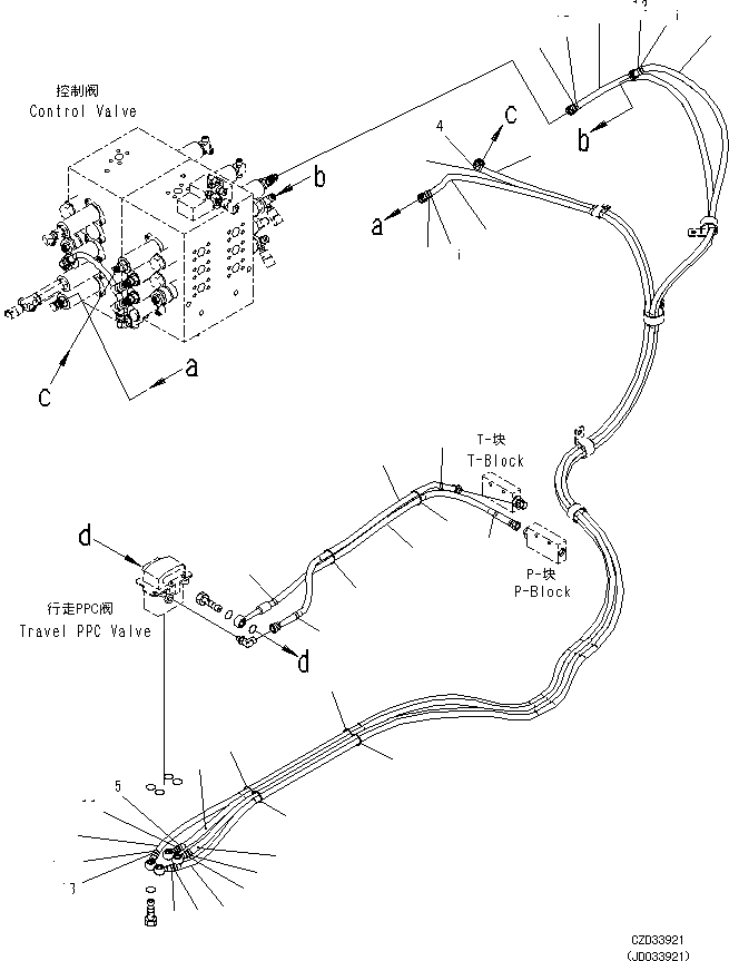 Схема запчастей Komatsu PC650LC-8E0 - КАБИНА (ПОЛ, PPC ТРУБЫ ДЛЯ ХОД КЛАПАН) K [КАБИНА ОПЕРАТОРА И СИСТЕМА УПРАВЛЕНИЯ]