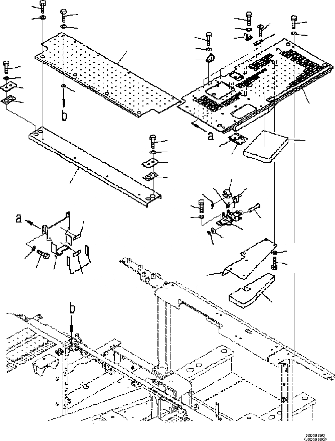Схема запчастей Komatsu PC650LC-8E0 - ЗАДН. КРЫШКА(С ENGINВОЗД.E ПРЕФИЛЬТР) M [ЧАСТИ КОРПУСАS И КРЫШКИ]