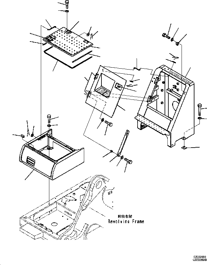 Схема запчастей Komatsu PC650LC-8E0 -  КОРПУС M [ЧАСТИ КОРПУСАS И КРЫШКИ]