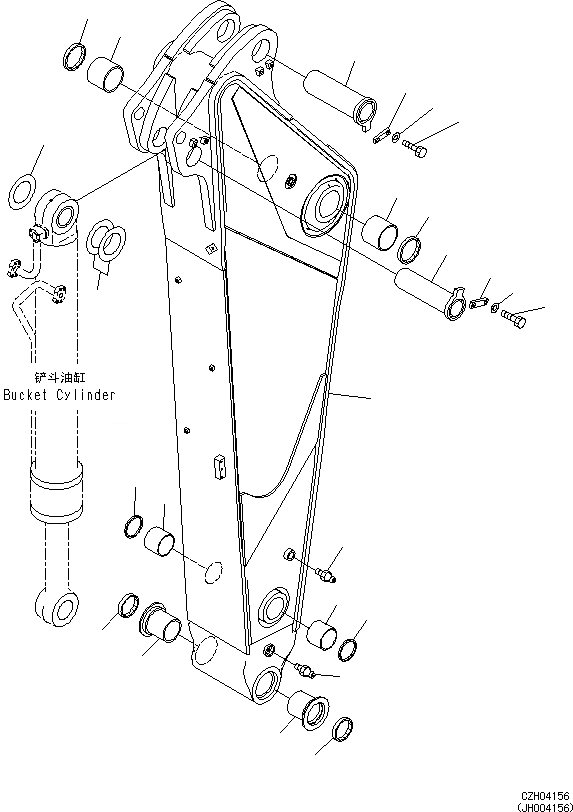 Схема запчастей Komatsu PC650LC-8E0 - РУКОЯТЬ (9MM) (РУКОЯТЬ И ПАЛЕЦ) T [РАБОЧЕЕ ОБОРУДОВАНИЕ]