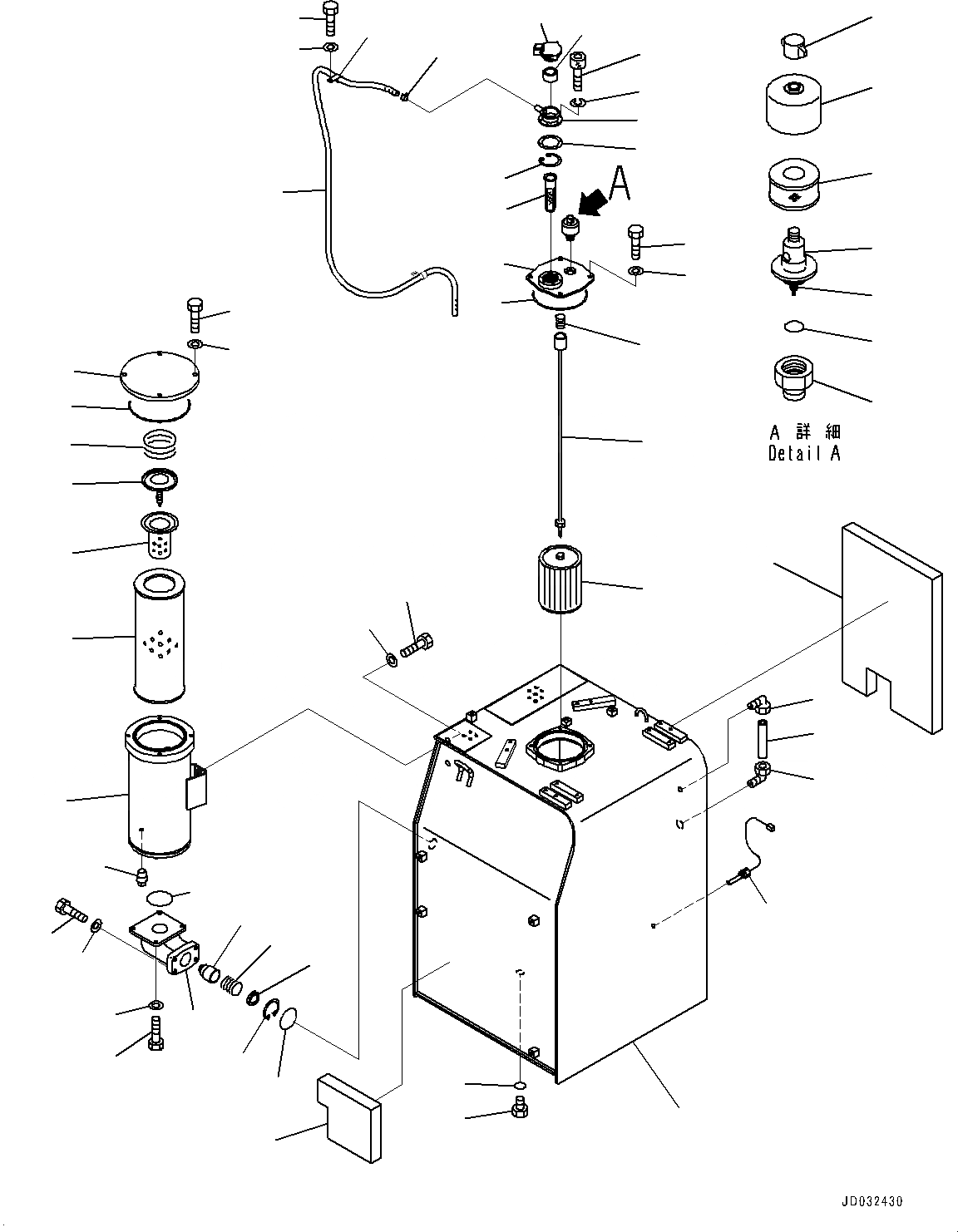 Схема запчастей Komatsu PC700LC-8E0 - ГИДР. БАК. (С КРЫШКА МАСЛОНАЛИВНОГО ПАТРУБКА БЛОКИРОВКА И КРЫШКИБЛОКИР.) (БАК) H [ГИДРАВЛИКА]