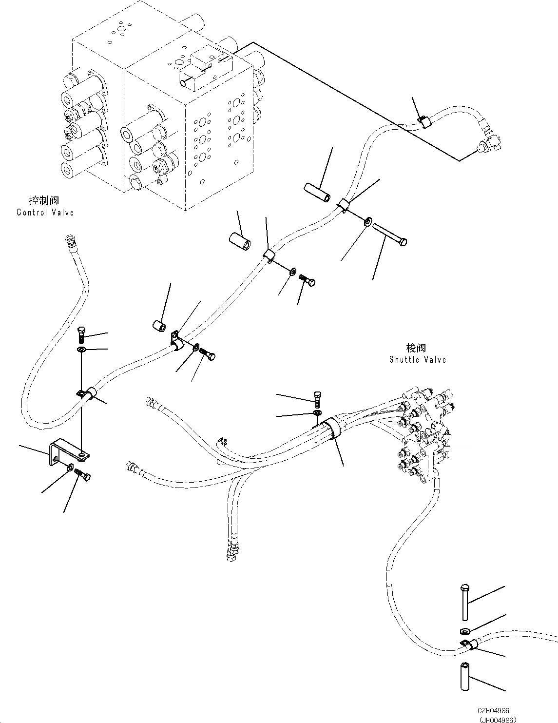 Схема запчастей Komatsu PC700LC-8E0 - ПРОПОРЦИОНАЛЬН. PRESSURE УПРАВЛ-Е (PPC) ОСНОВН. ТРУБЫ (КРЕПЛЕНИЕ) H [ГИДРАВЛИКА]