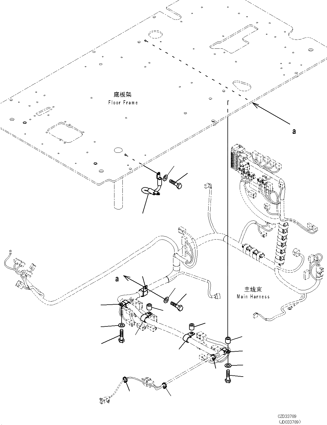 Схема запчастей Komatsu PC700LC-8E0 - КАБИНА (EOPS КАБИНА, КАРЬЕРН, AM-FM РАДИО ДЛЯ АЗИИ, KOMTRAX) (ПОЛ, ПРОВОДКА КРЕПЛЕНИЕ И GROUND) K [КАБИНА ОПЕРАТОРА И СИСТЕМА УПРАВЛЕНИЯ]
