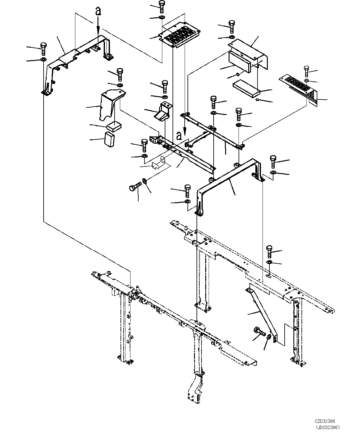 Схема запчастей Komatsu PC700LC-8E0 - КАБИНА РАМА (BAD ТОПЛИВН. И ПЛОХ. ТОПЛИВО СПЕЦ-ЯIFICATION, ВОДН.+DUST) (СТУПЕНИ И COVER) M [ЧАСТИ КОРПУСАS И КРЫШКИ]