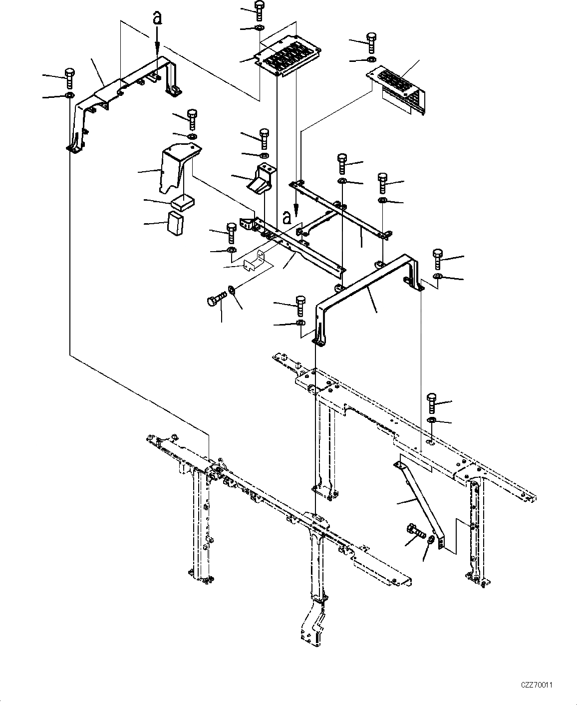 Схема запчастей Komatsu PC700LC-8E0 - КАБИНА РАМА (BAD ТОПЛИВН. И ПЛОХ. ТОПЛИВО СПЕЦ-ЯIFICATION, ВОДН.+DUST) (СТУПЕНИ И COVER) (ДВИГАТЕЛЬ ВЫС. TEMPERATURE СПЕЦ-ЯIFICATION) M [ЧАСТИ КОРПУСАS И КРЫШКИ]