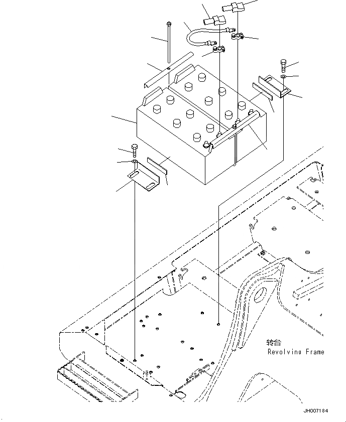 Схема запчастей Komatsu PC200-8M0 - АККУМУЛЯТОР (ВЫСОК. ЕМК.) E [ЭЛЕКТРИКА]