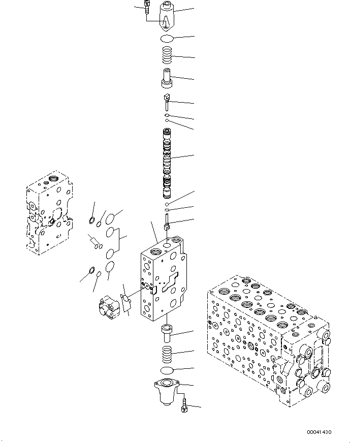 Схема запчастей Komatsu PC200-8M0 - ОСНОВН. УПРАВЛЯЮЩ. КЛАПАН (-ДОПОЛН. АКТУАТОР ТРУБЫ, АККУМУЛЯТОР) (ВНУТР. ЧАСТИ) (7/) H [ГИДРАВЛИКА]