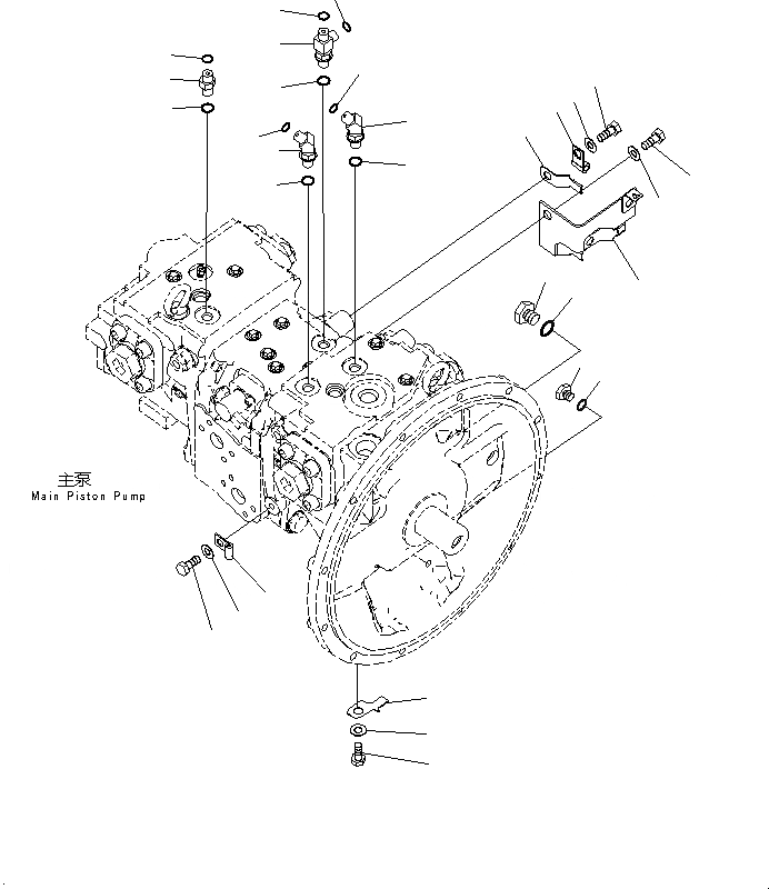 Схема запчастей Komatsu PC200-8M0 - ОСНОВН. ПОРШЕНЬ НАСОС (-АКТУАТОР) H [ГИДРАВЛИКА]