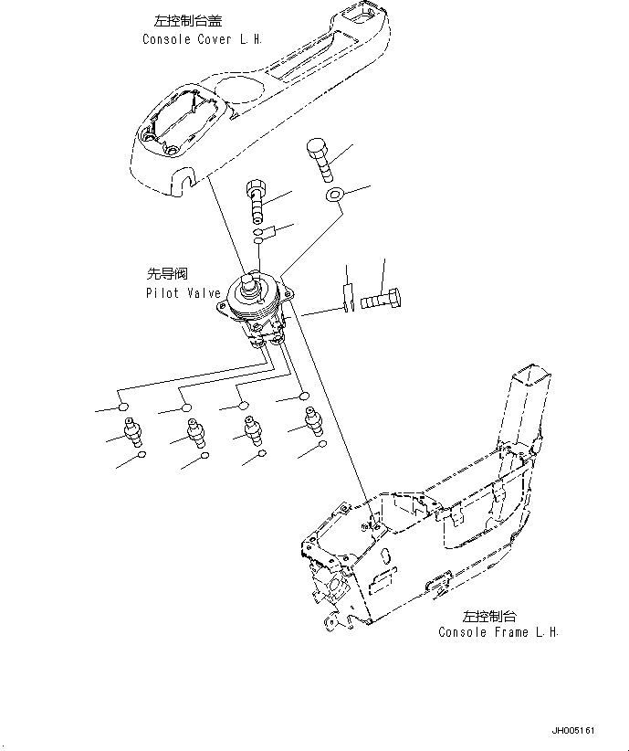Схема запчастей Komatsu PC200-8M0 - КАБИНА (ПОЛ, КЛАПАН PPCКРЕПЛЕНИЕ ДЛЯ РАБОЧ. ОБОРУД-Я, ЛЕВ.) K [КАБИНА ОПЕРАТОРА И СИСТЕМА УПРАВЛЕНИЯ]