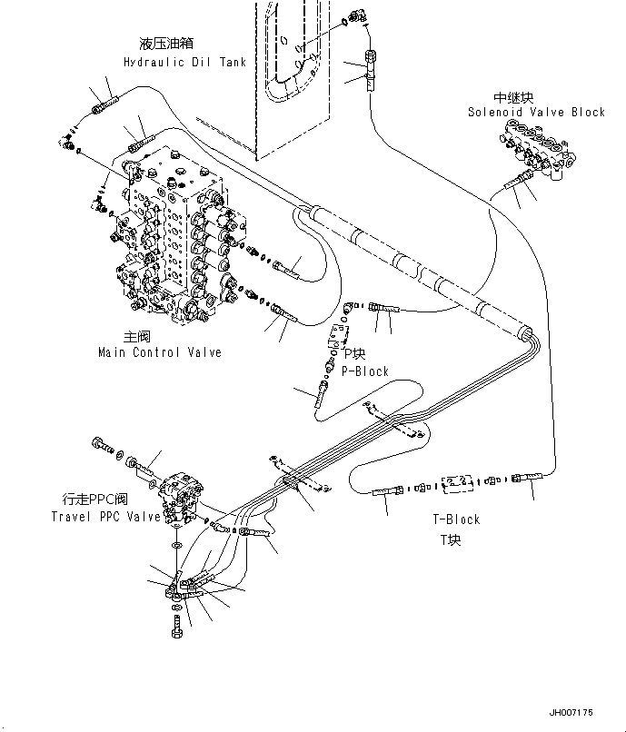 Схема запчастей Komatsu PC200-8M0 - КАБИНА (ПОЛ, PPC ТРУБЫ ДЛЯ ХОД КЛАПАН) K [КАБИНА ОПЕРАТОРА И СИСТЕМА УПРАВЛЕНИЯ]