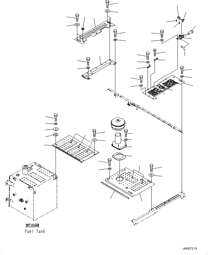 Схема запчастей Komatsu PC200-8M0 - КАБИНА КРЫШКА(С PRE-CREANER) (КРЫШКАAND ВОЗДУХОВОДЫ) M [ЧАСТИ КОРПУСАS И КРЫШКИ]