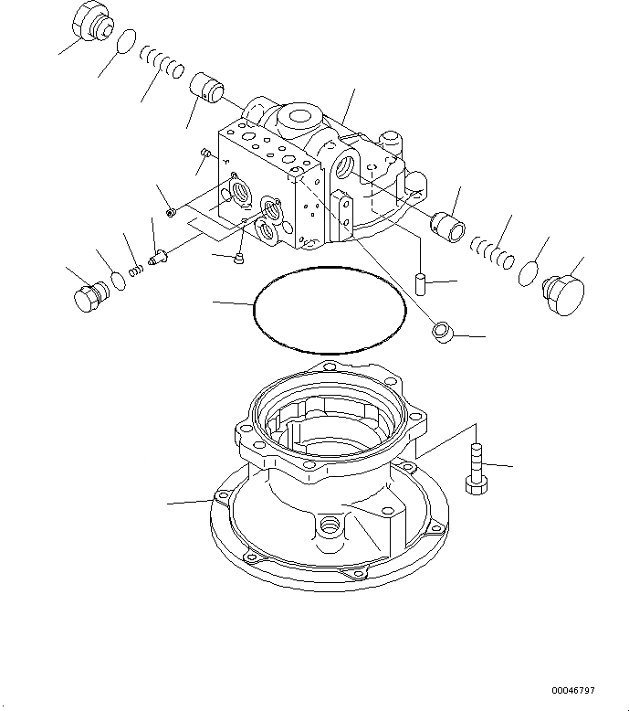 Схема запчастей Komatsu PC200-8M0 - МЕХАНИЗМ ПОВОРОТА (ВНУТР. ЧАСТИ, МОТОР ПОВОРОТА) (/) N [ПОВОРОТН. КРУГ И ITS КОМПОНЕНТЫ]