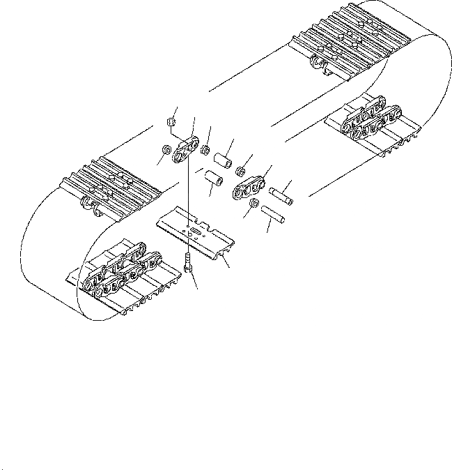 Схема запчастей Komatsu PC200-8M0 - ГУСЕНИЦЫ ASSEMBLY (ОТВЕРСТИЕD ТРОЙНОЙ ГРУНТОЗАЦЕП. SHOE, MM ШИР., СМАЗ. УПЛОТНЕНИЕED ТИПЈ¬SKIDDING СОЕДИНИТЕЛЬН. ЗВЕНО ТИП) R [НИЖН.CARRIAGE]