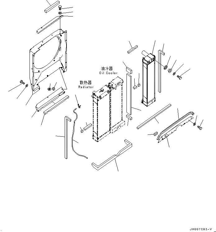 Схема запчастей Komatsu PC220-8M0 - СИСТЕМА ОХЛАЖДЕНИЯ (ПОСЛЕОХЛАДИТЕЛЬ И КОЖУХ) C [СИСТЕМА ОХЛАЖДЕНИЯ]