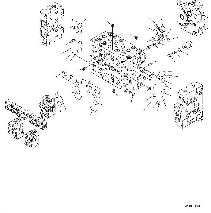 Схема запчастей Komatsu PC220-8M0 - ОСНОВН. УПРАВЛЯЮЩ. КЛАПАН (ВНУТР. ЧАСТИ) (/7) H [ГИДРАВЛИКА]