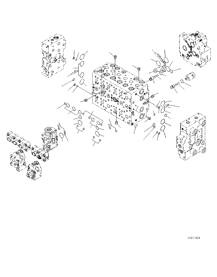 Схема запчастей Komatsu PC220-8M0 - ОСНОВН. УПРАВЛЯЮЩ. КЛАПАН (-ДОПОЛН. АКТУАТОР ТРУБЫ, АККУМУЛЯТОР) (ВНУТР. ЧАСТИ) (/) H [ГИДРАВЛИКА]