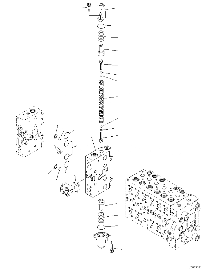Схема запчастей Komatsu PC220-8M0 - ОСНОВН. УПРАВЛЯЮЩ. КЛАПАН (-ДОПОЛН. АКТУАТОР ТРУБЫ, АККУМУЛЯТОР) (ВНУТР. ЧАСТИ) (7/) H [ГИДРАВЛИКА]