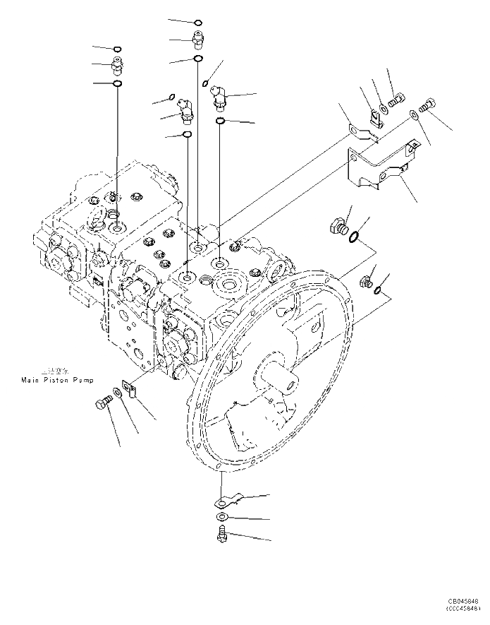 Схема запчастей Komatsu PC220-8M0 - ОСНОВН. ПОРШЕНЬ НАСОС (-АКТУАТОР) H [ГИДРАВЛИКА]
