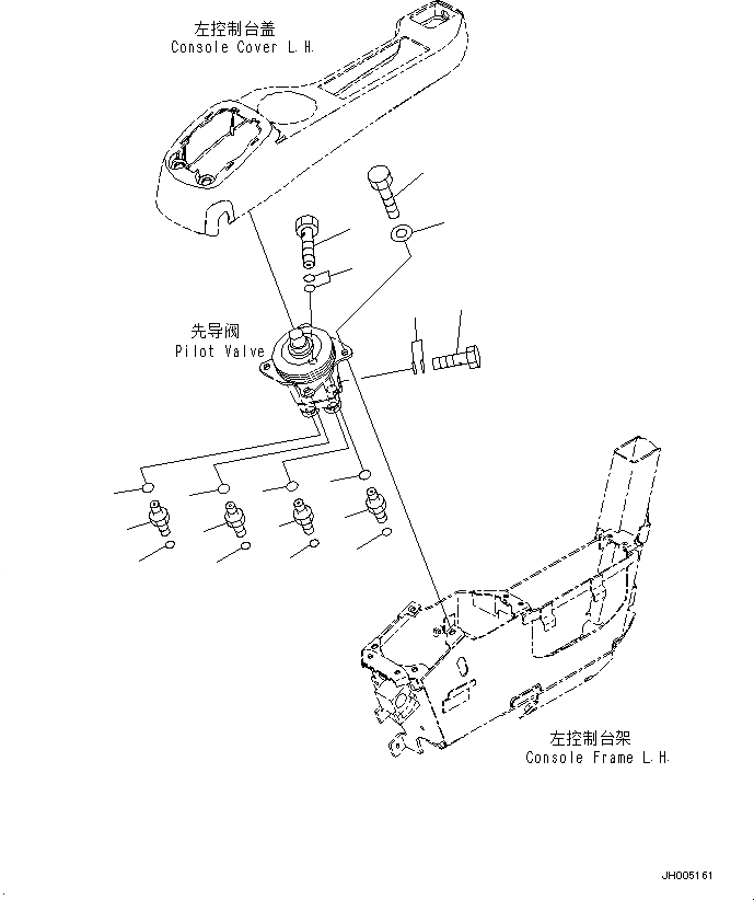 Схема запчастей Komatsu PC220-8M0 - КАБИНА (ПОЛ, КЛАПАН PPCКРЕПЛЕНИЕ ДЛЯ РАБОЧ. ОБОРУД-Я, ЛЕВ.) K [КАБИНА ОПЕРАТОРА И СИСТЕМА УПРАВЛЕНИЯ]