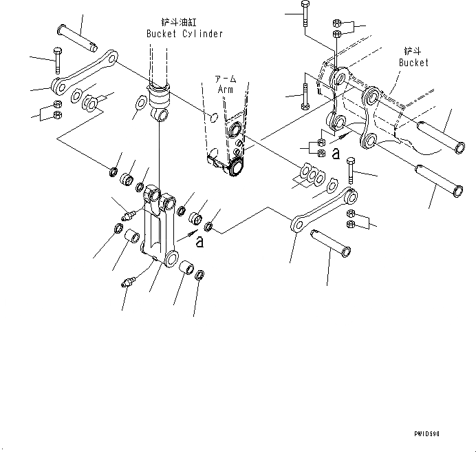 Схема запчастей Komatsu PC220-8M0 - РУКОЯТЬ (СОЕДИНЕНИЕ КОВША) T [РАБОЧЕЕ ОБОРУДОВАНИЕ]