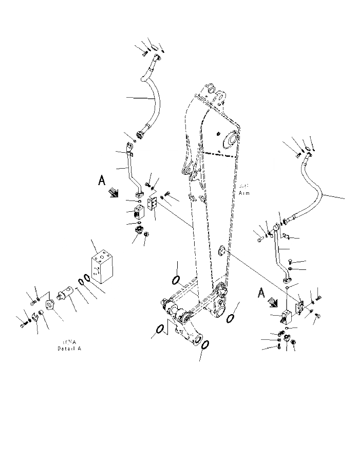 Схема запчастей Komatsu PC220-8M0 - РУКОЯТЬ (.M, УСИЛЕНН., ГИДРОМОЛОТ СПЕЦ. ТРУБЫ) (ДОПОЛН. ГИДРОЛИНИЯ)) T [РАБОЧЕЕ ОБОРУДОВАНИЕ]