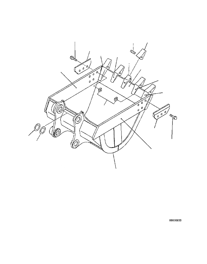 Схема запчастей Komatsu PC220-8M0 - КОВШ, .M (ГОРИЗОНТАЛЬН. ПАЛЕЦ) (ДЛЯ NARROW ROCK) (С УДЛИНН. ROCK TOOTH) (PCLC-8M) T [РАБОЧЕЕ ОБОРУДОВАНИЕ]