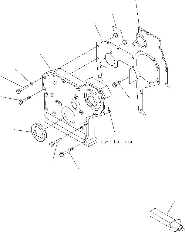 Схема запчастей Komatsu PC130F-7 - ПЕРЕДН. КРЫШКА(ДЛЯ A ГЕНЕРАТОР) A