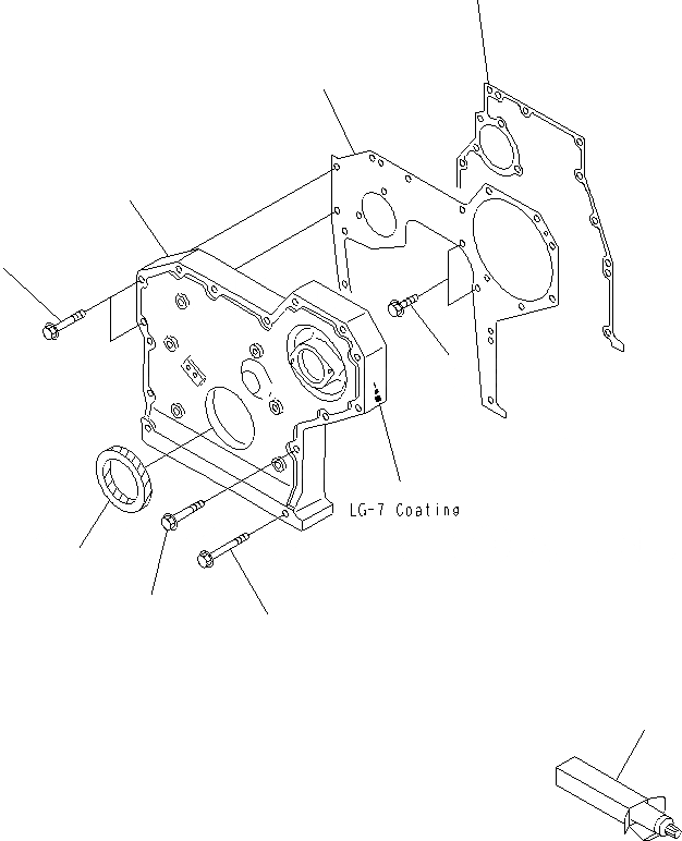 Схема запчастей Komatsu PC130F-7 - ПЕРЕДН. КРЫШКА(ДЛЯ A ГЕНЕРАТОР) A