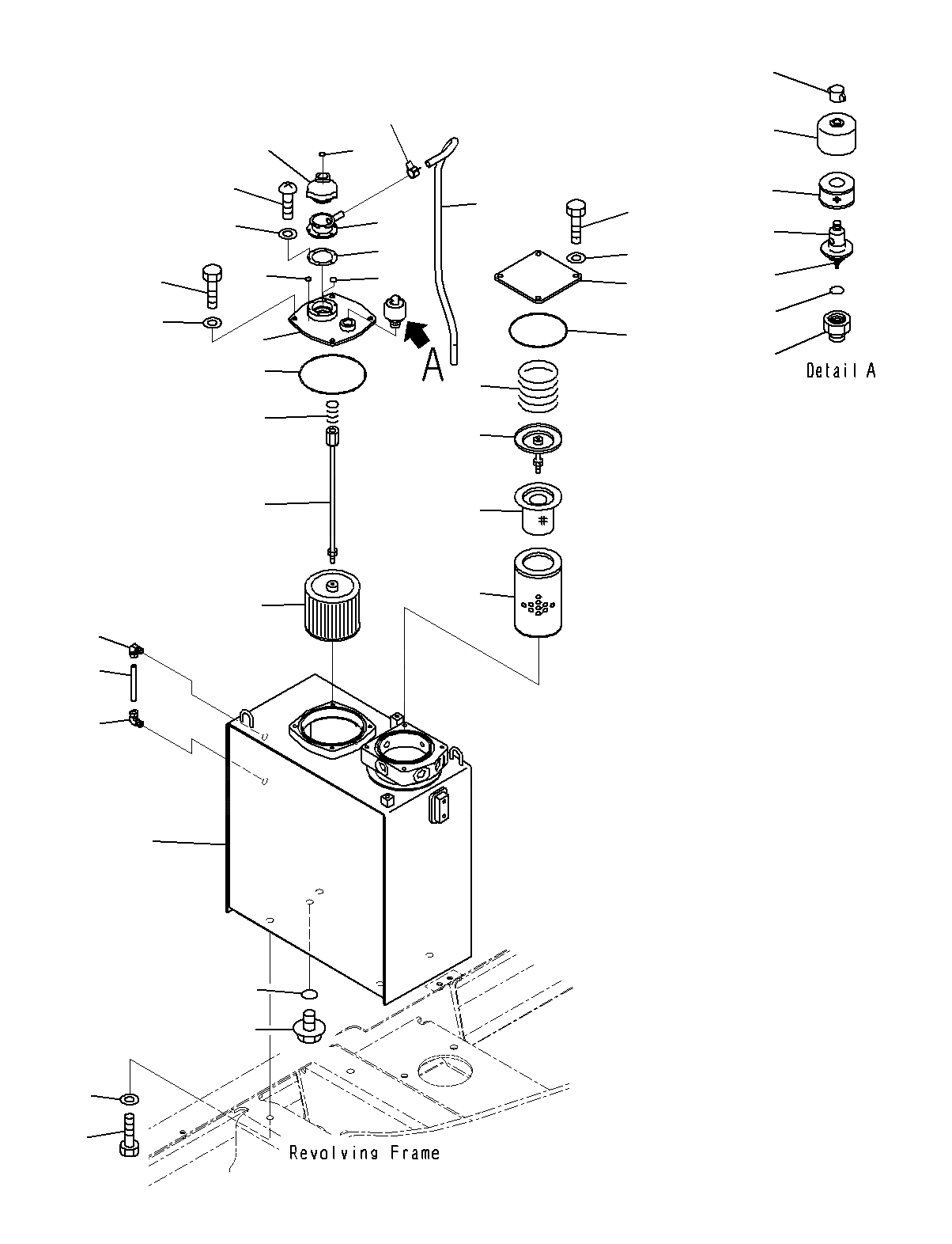 Схема запчастей Komatsu PC130F-7 - ГИДР. БАК. (J7-UP) H