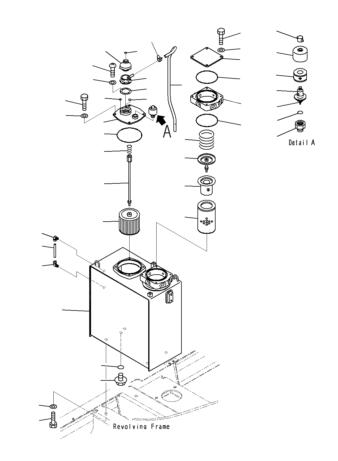 Схема запчастей Komatsu PC130F-7 - ГИДР. БАК. (ДЛЯ HARVESTER)(J9-UP) H