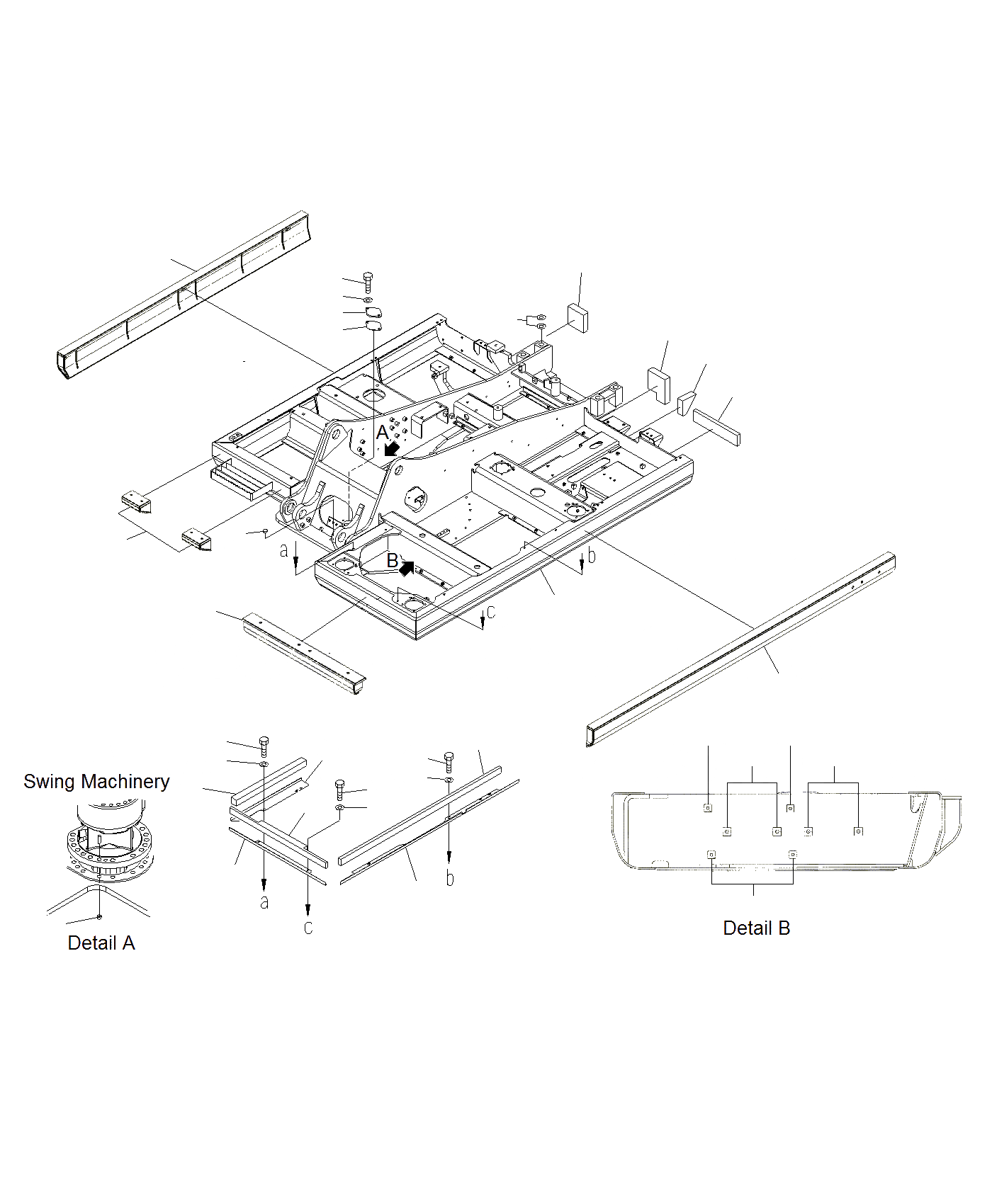 Схема запчастей Komatsu PC130F-7 - ОСНОВНАЯ РАМА (ДЛЯ SHEAR HEAD)(J7-UP) J