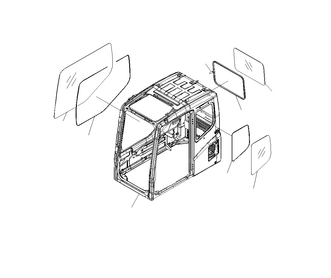 Схема запчастей Komatsu PC130F-7 - ОСНОВН. КОНСТРУКЦИЯ (КАБИНА) K