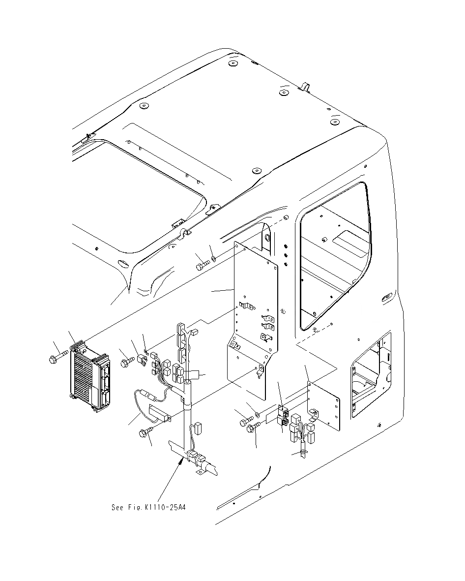 Схема запчастей Komatsu PC130F-7 - ОСНОВН. КОНСТРУКЦИЯ (КАБИНА)(ПАНЕЛЬ)(С КОНДИЦ.D)(ОПЦИОНН.) K