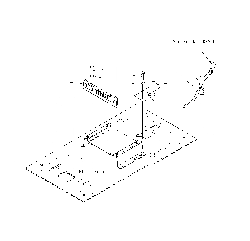 Схема запчастей Komatsu PC130F-7 - ОСНОВН. КОНСТРУКЦИЯ (КАБИНА)(БЕЗ КОНДИЦИОНЕРА) K
