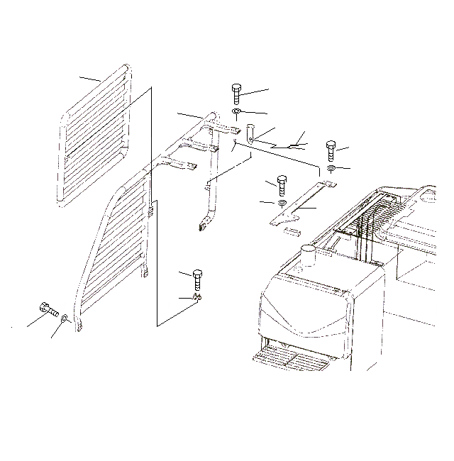 Схема запчастей Komatsu PC130F-7 - ДВЕРЬ ЧАСТИ КОРПУСА R.H M