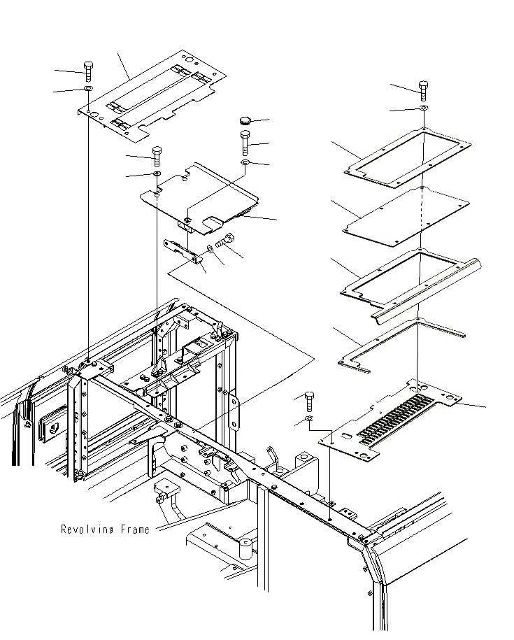 Схема запчастей Komatsu PC130F-7 - КРЫШКА(ВЕРХН.) (LOGGING) M