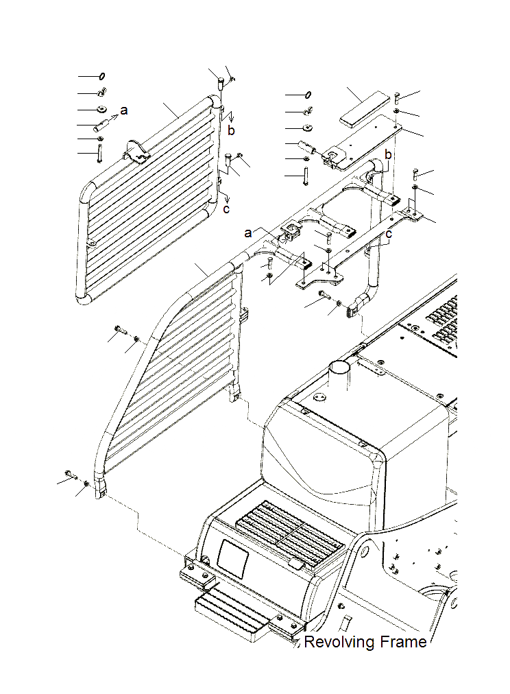 Схема запчастей Komatsu PC130F-7 - ДВЕРЬ ЧАСТИ КОРПУСА R.H (ДЛЯ SHEAR HEAD)(J8-UP) M