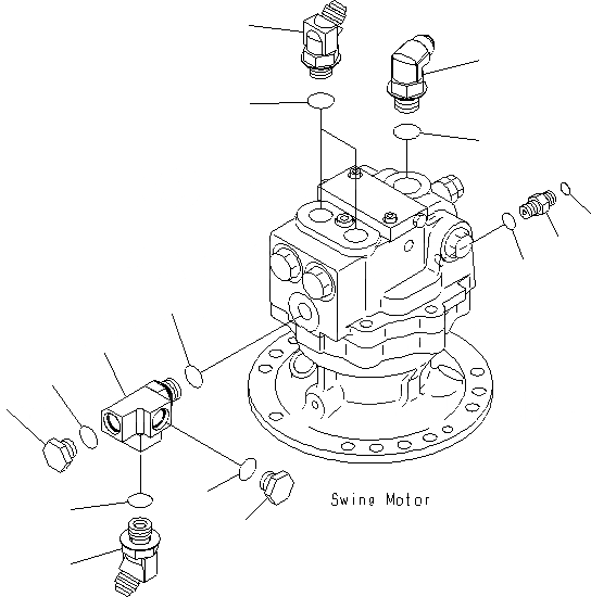 Схема запчастей Komatsu PC130F-7 - МОТОР ПОВОРОТА (СОЕДИНИТЕЛЬН. ЧАСТИ) N