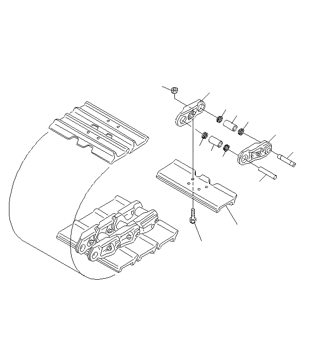 Схема запчастей Komatsu PC130F-7 - ГУСЕНИЦЫ (ОДИНОЧН. ГРУНТОЗАЦЕП, 9MM)(ОПЦИОНН.) R
