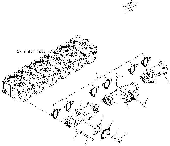 Схема запчастей Komatsu PC400LCSE-8R - ВЫПУСКНОЙ КОЛЛЕКТОР A