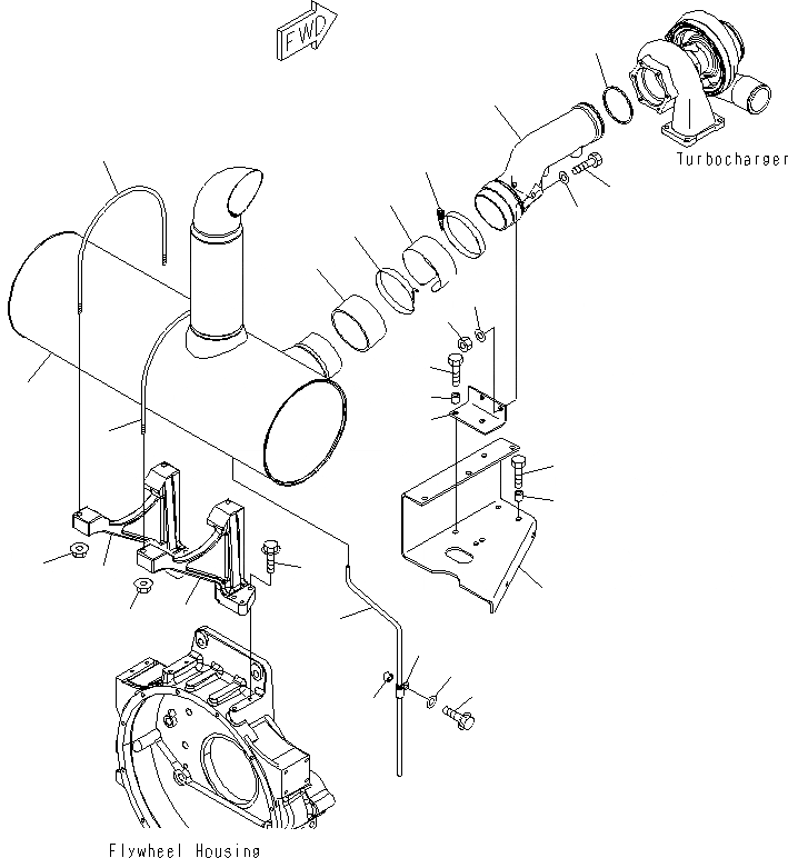 Схема запчастей Komatsu PC400LCSE-8R - ГЛУШИТЕЛЬ A