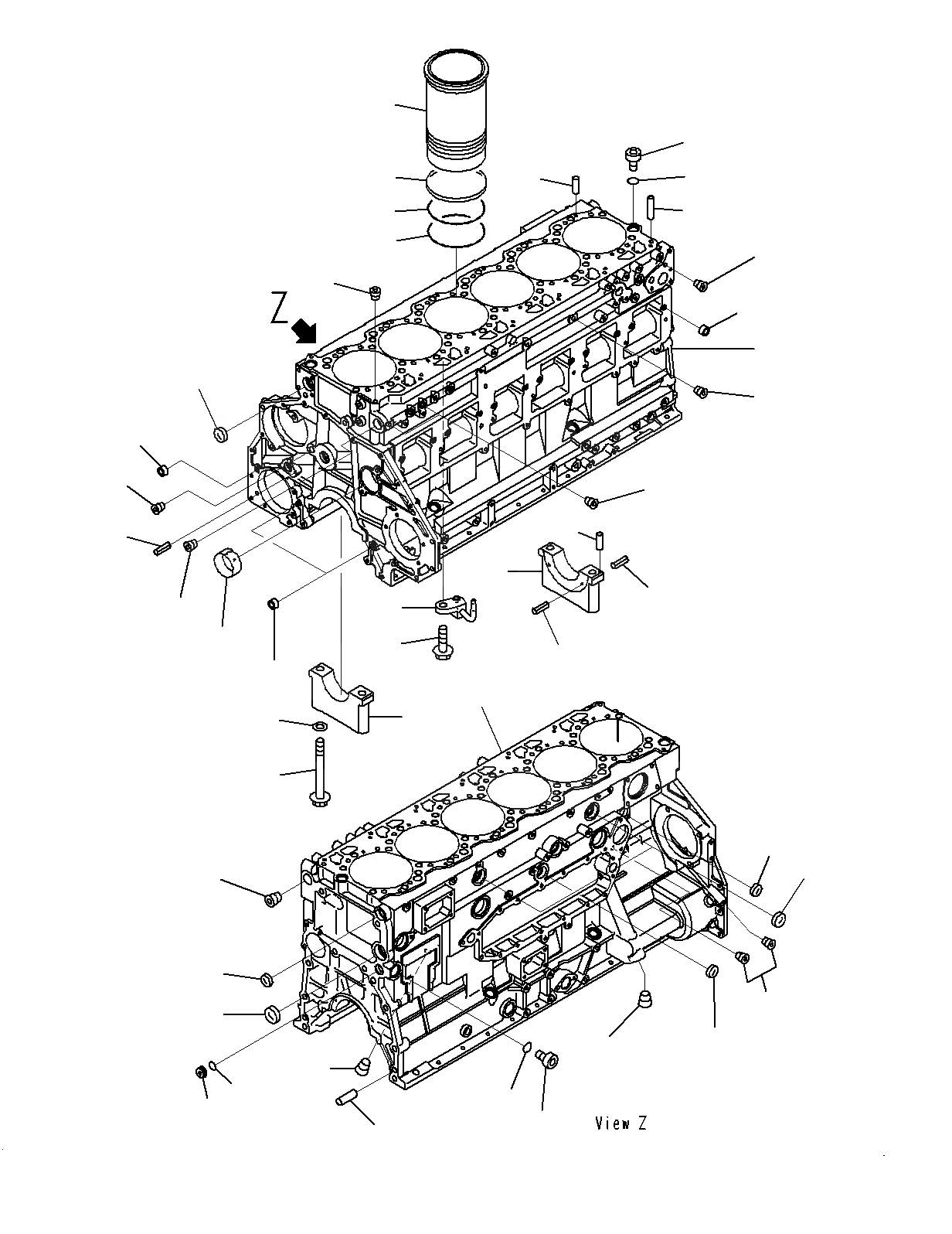 Схема запчастей Komatsu PC400LCSE-8R - БЛОК ЦИЛИНДРОВ A