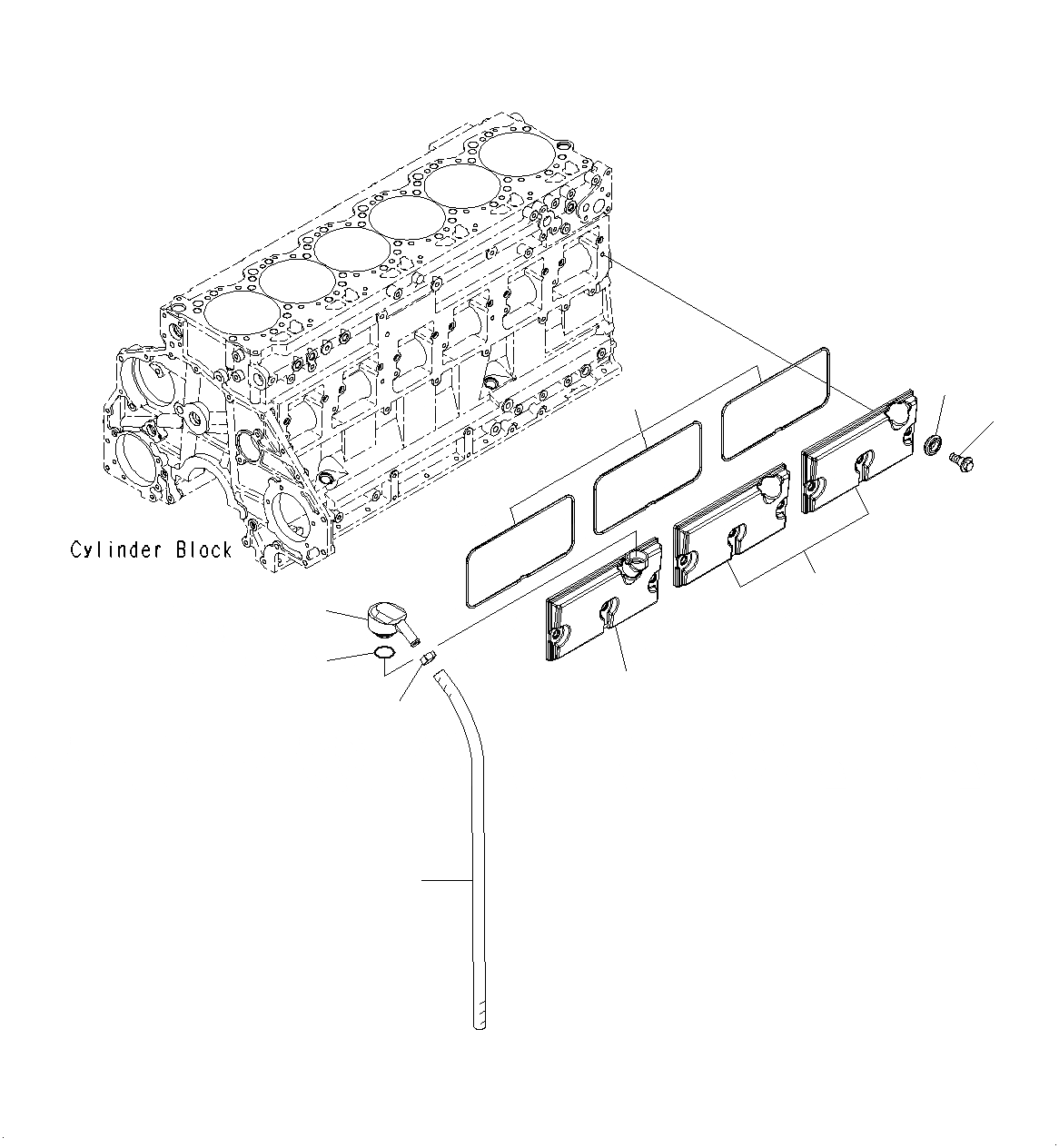 Схема запчастей Komatsu PC400LCSE-8R - КРЫШКА ТОЛКАТЕЛЕЙ КЛАПАНА И САПУН (№9-8) A