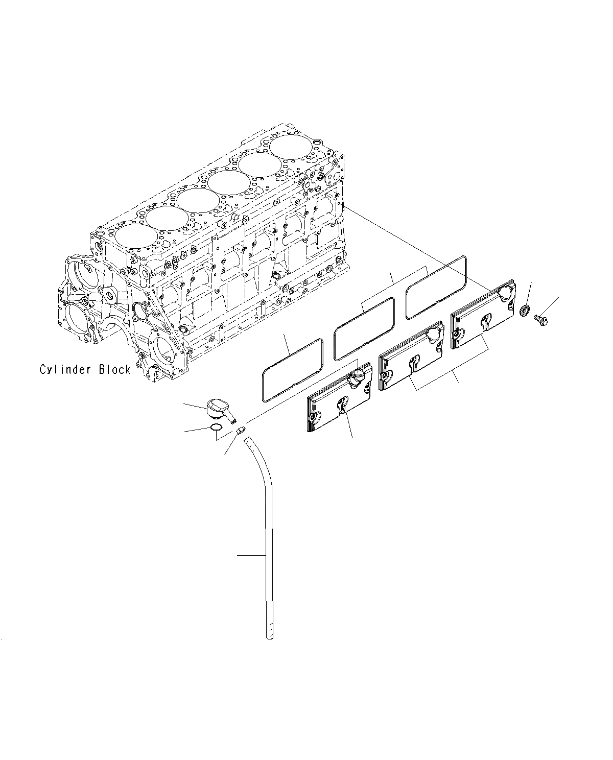 Схема запчастей Komatsu PC400LCSE-8R - КРЫШКА ТОЛКАТЕЛЕЙ КЛАПАНА И САПУН (№9-UP) A