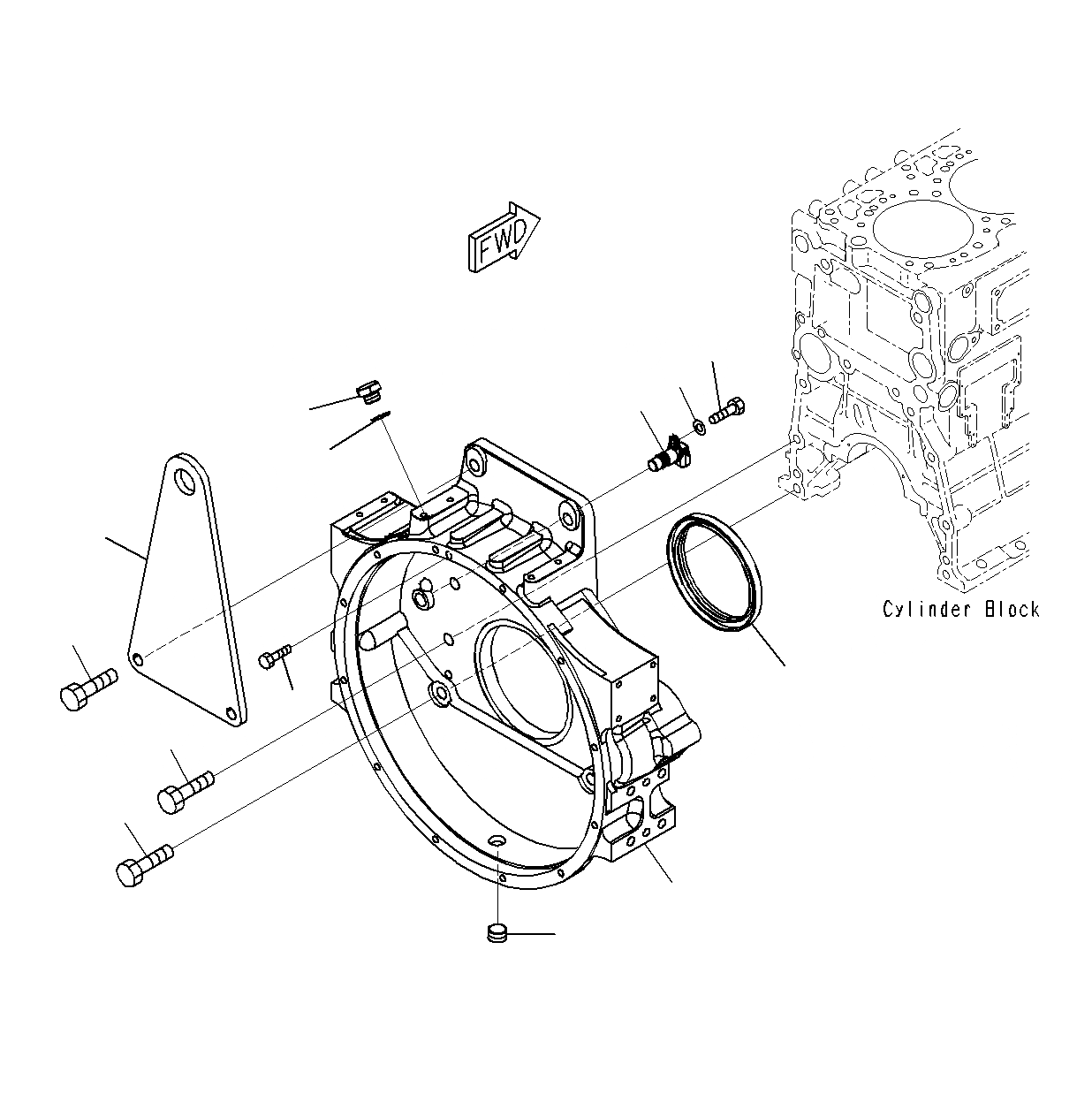 Схема запчастей Komatsu PC400LCSE-8R - КАРТЕР МАХОВИКА (№9-UP) A