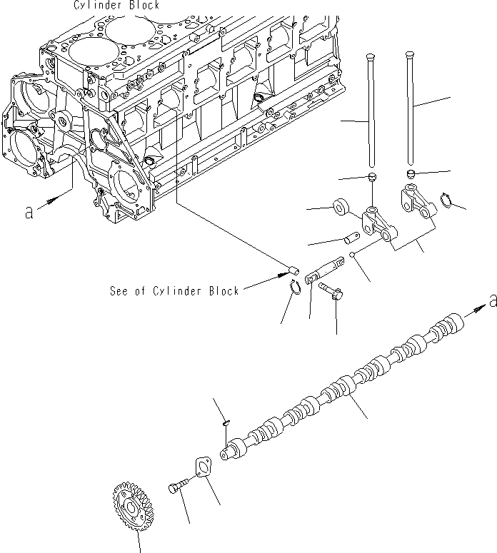 Схема запчастей Komatsu PC400LCSE-8R - РАСПРЕДВАЛ (РАСПРЕДВАЛ) A