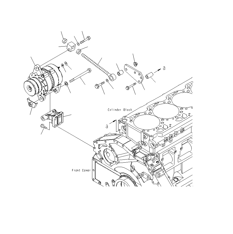 Схема запчастей Komatsu PC400LCSE-8R - ГЕНЕРАТОР И КРЕПЛЕНИЕ (A) A