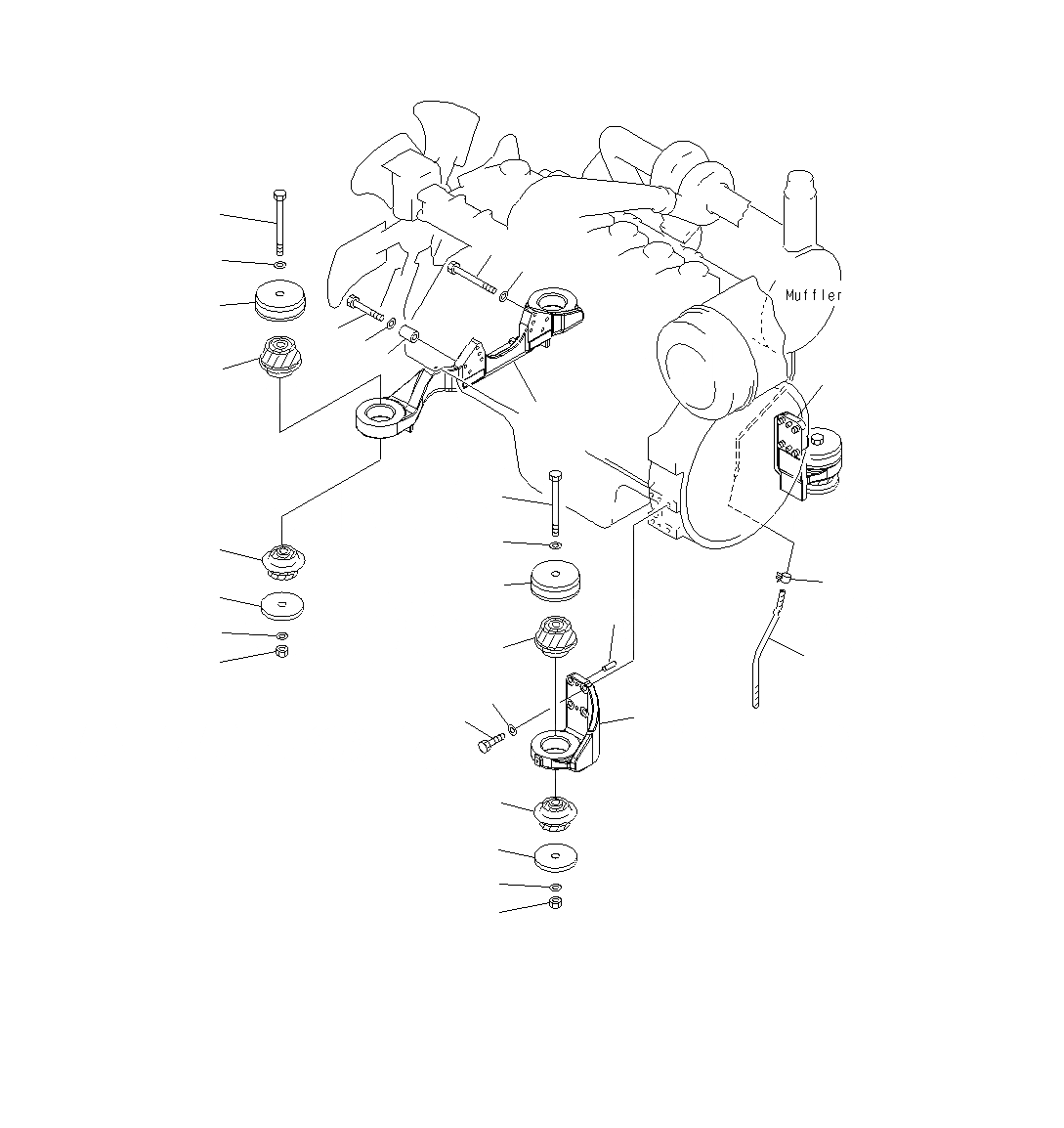 Схема запчастей Komatsu PC400LCSE-8R - КРЕПЛЕНИЕ ДВИГАТЕЛЯ B